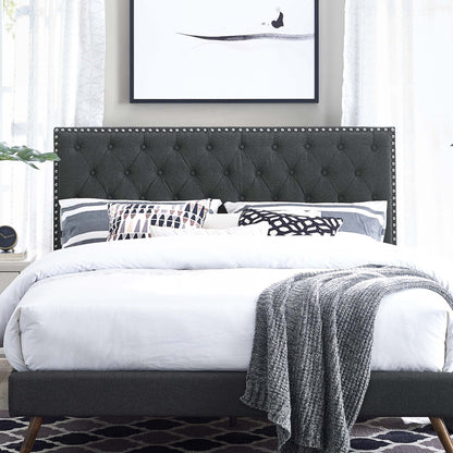 Modway Outlet Helena Tufted Upholstered Linen Fabric Full / Queen Headboard by Modway  Bedroom Furniture Gray - MOD-5860-GRY