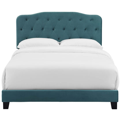 Modway Outlet Amelia Performance Velvet Twin Bed by Modway  Bedroom Furniture Sea Blue - MOD-5862-SEA