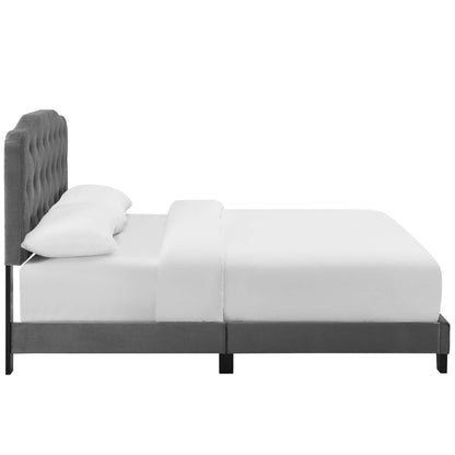 Modway Outlet Amelia Performance Velvet Full Bed by Modway  Bedroom Furniture Gray - MOD-5863-GRY