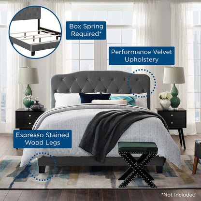 Modway Outlet Amelia Performance Velvet Full Bed by Modway  Bedroom Furniture Gray - MOD-5863-GRY