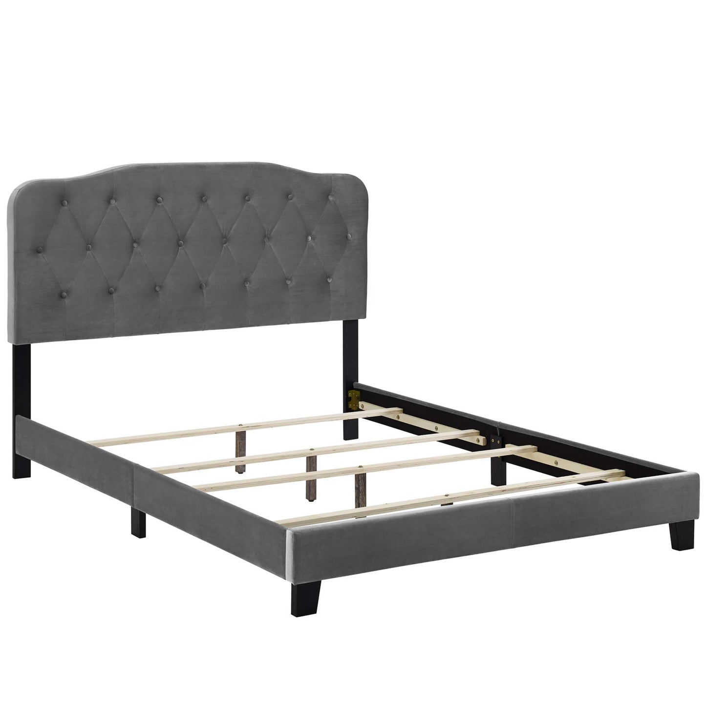 Modway Outlet Amelia Performance Velvet Queen Bed by Modway  Bedroom Furniture Gray - MOD-5864-GRY