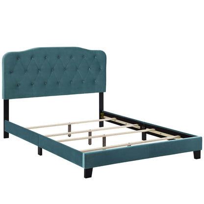 Modway Outlet Amelia Performance Velvet Queen Bed by Modway  Bedroom Furniture Sea Blue - MOD-5864-SEA
