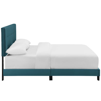 Modway Outlet Amira Performance Velvet Queen Bed by Modway  Bedroom Furniture Sea Blue - MOD-5867-SEA