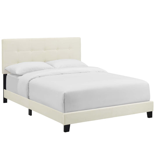 Modway Outlet Amira Performance Velvet King Bed by Modway  Bedroom Furniture Ivory - MOD-5871-IVO