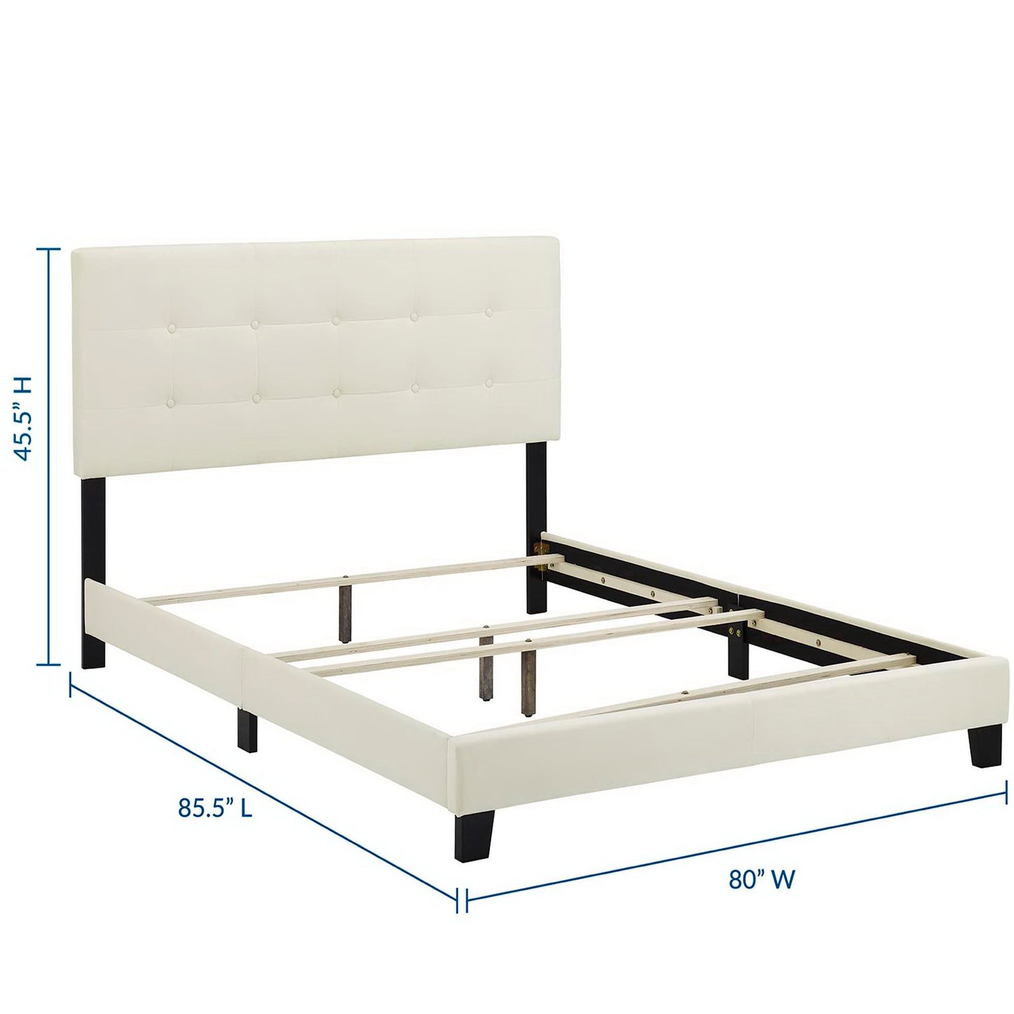 Modway Outlet Amira Performance Velvet King Bed by Modway  Bedroom Furniture Ivory - MOD-5871-IVO