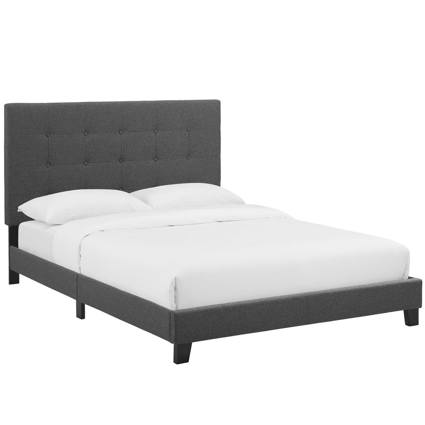 Modway Outlet Melanie Tufted Button Upholstered Fabric Full Platform Bed by Modway  Bedroom Furniture Gray - MOD-5878-GRY