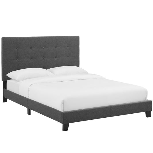 Modway Outlet Melanie Tufted Button Upholstered Fabric Full Platform Bed by Modway  Bedroom Furniture Gray - MOD-5878-GRY