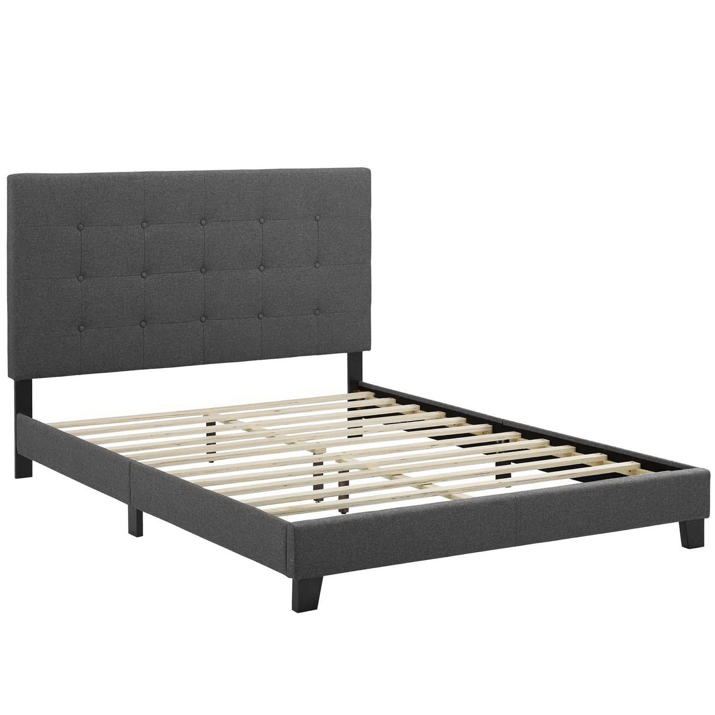 Modway Outlet Melanie Tufted Button Upholstered Fabric Full Platform Bed by Modway  Bedroom Furniture Gray - MOD-5878-GRY