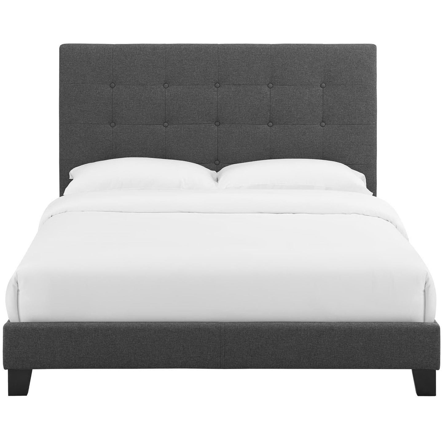 Modway Outlet Melanie Tufted Button Upholstered Fabric Full Platform Bed by Modway  Bedroom Furniture Gray - MOD-5878-GRY