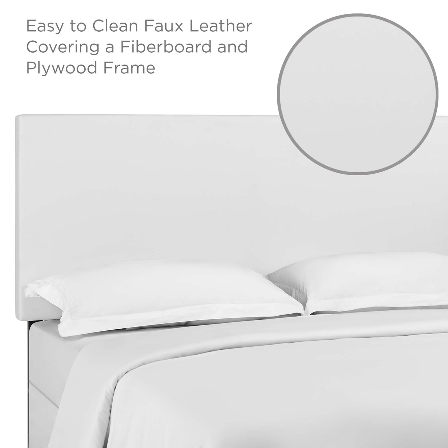 Modway Outlet Taylor Upholstered Faux Leather King and California King Headboard by Modway  Bedroom Furniture White - MOD-5885-WHI