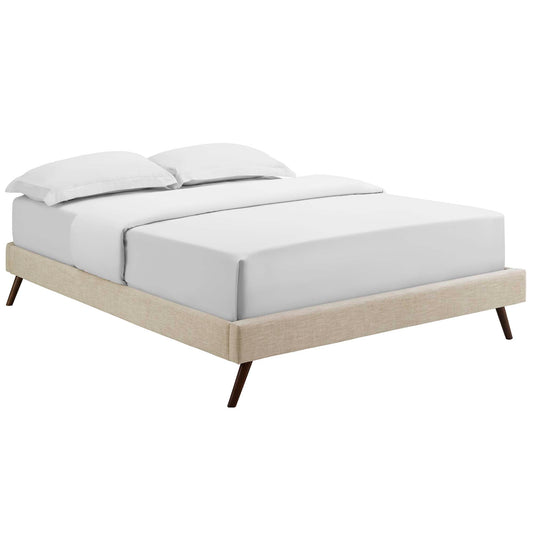 Modway Outlet Loryn Fabric Queen Bed Frame with Round Splayed Legs by Modway  Bedroom Furniture Beige - MOD-5891-BEI