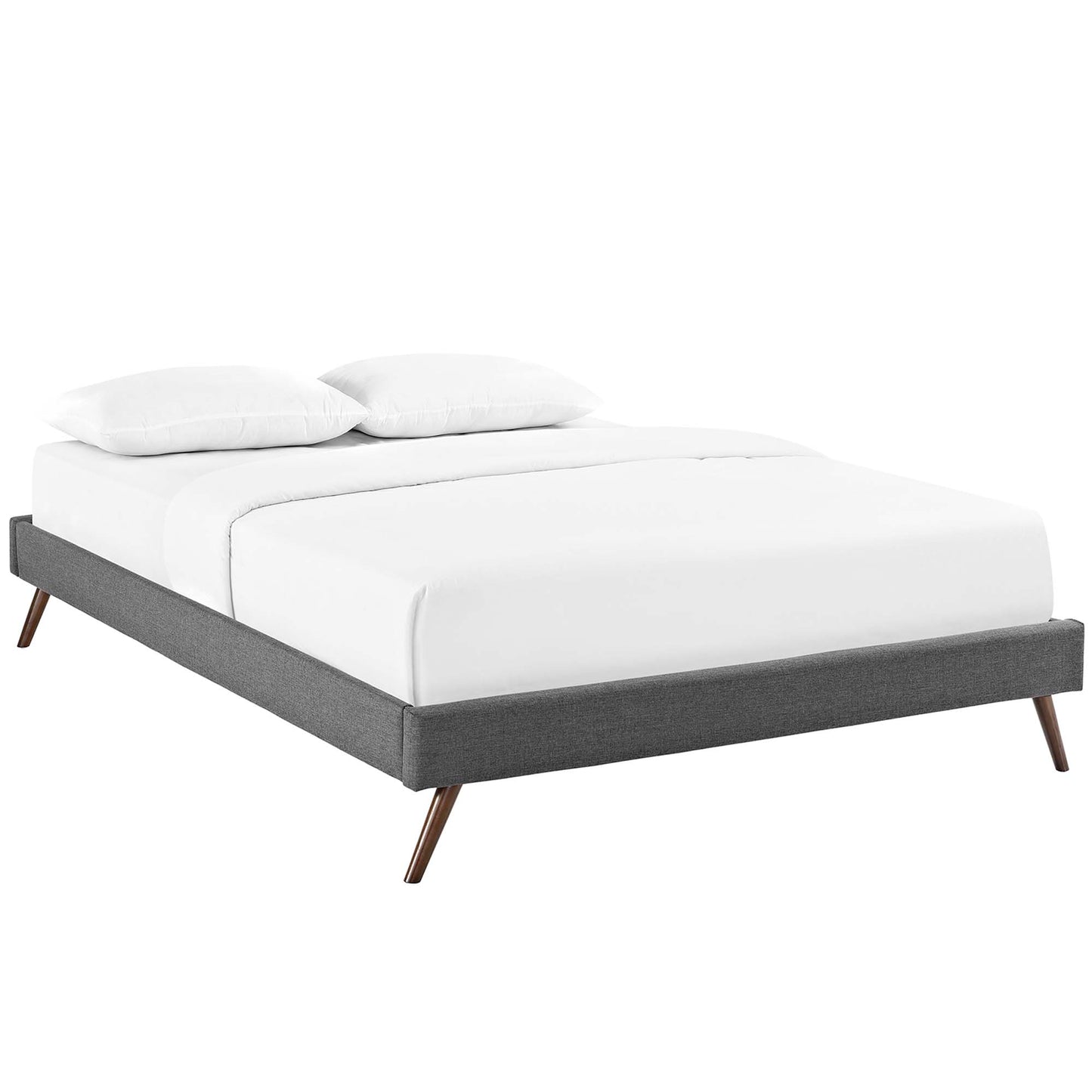 Modway Outlet Loryn Fabric Queen Bed Frame with Round Splayed Legs by Modway  Bedroom Furniture Gray - MOD-5891-GRY