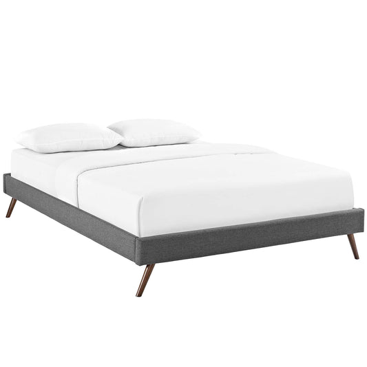 Modway Outlet Loryn Fabric Queen Bed Frame with Round Splayed Legs by Modway  Bedroom Furniture Gray - MOD-5891-GRY