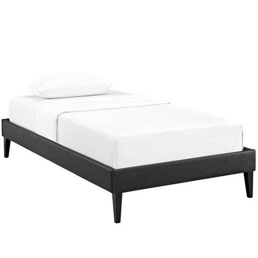 Modway Outlet Tessie Vinyl Twin Bed Frame with Squared Tapered Legs by Modway  Bedroom Furniture Black - MOD-5894-BLK