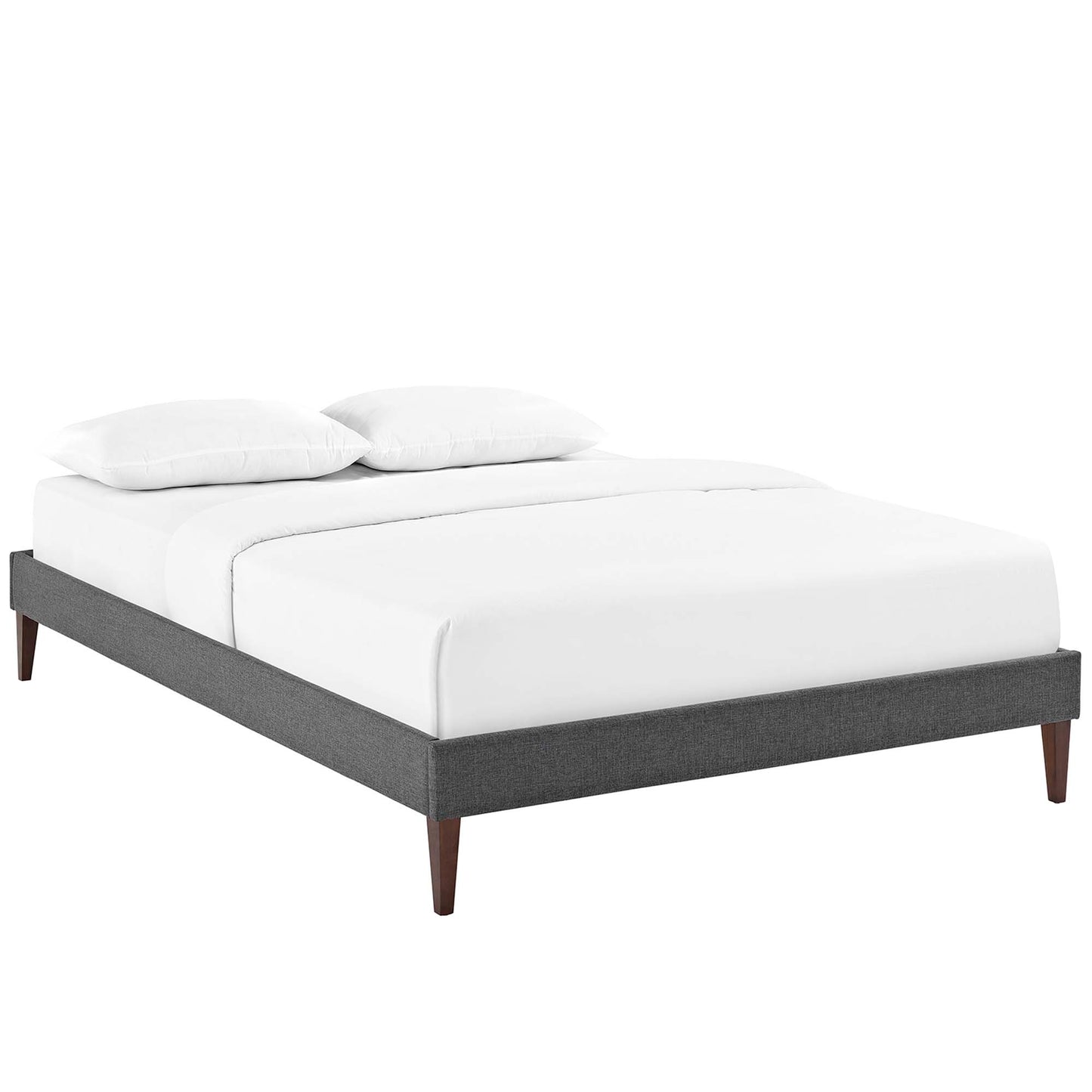 Modway Outlet Tessie Fabric Full Bed Frame with Squared Tapered Legs by Modway  Bedroom Furniture Gray - MOD-5897-GRY