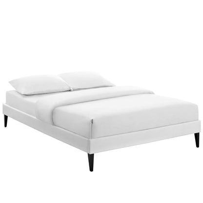 Modway Outlet Tessie Vinyl Queen Bed Frame with Squared Tapered Legs by Modway  Bedroom Furniture White - MOD-5898-WHI