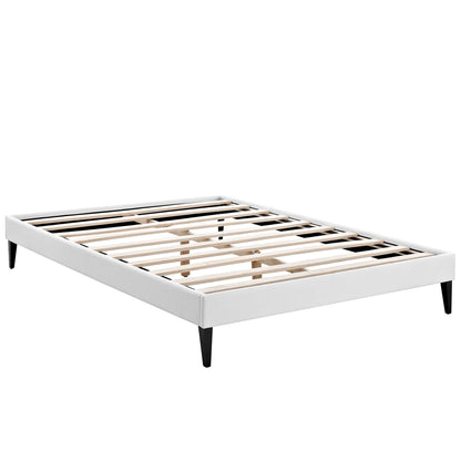 Modway Outlet Tessie Vinyl Queen Bed Frame with Squared Tapered Legs by Modway  Bedroom Furniture White - MOD-5898-WHI