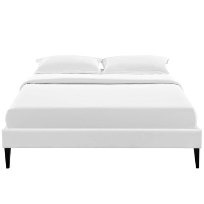 Modway Outlet Tessie Vinyl Queen Bed Frame with Squared Tapered Legs by Modway  Bedroom Furniture White - MOD-5898-WHI