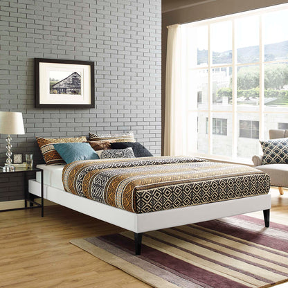 Modway Outlet Tessie Vinyl Queen Bed Frame with Squared Tapered Legs by Modway  Bedroom Furniture White - MOD-5898-WHI