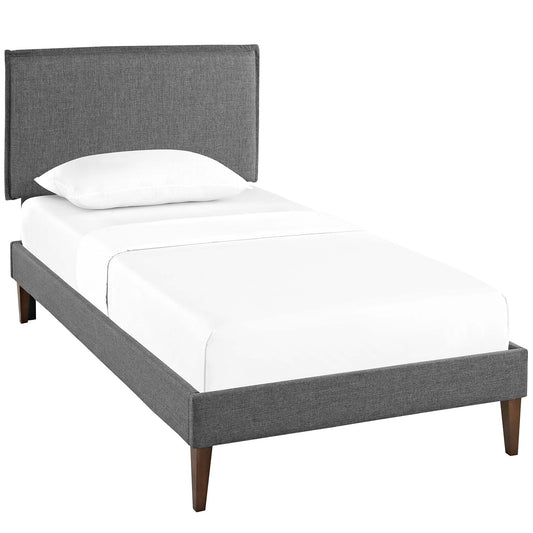 Modway - Amaris Fabric Twin Platform Bed with Squared Tapered Legs by Modway  Bedroom Beds Gray - MOD-5906-GRY