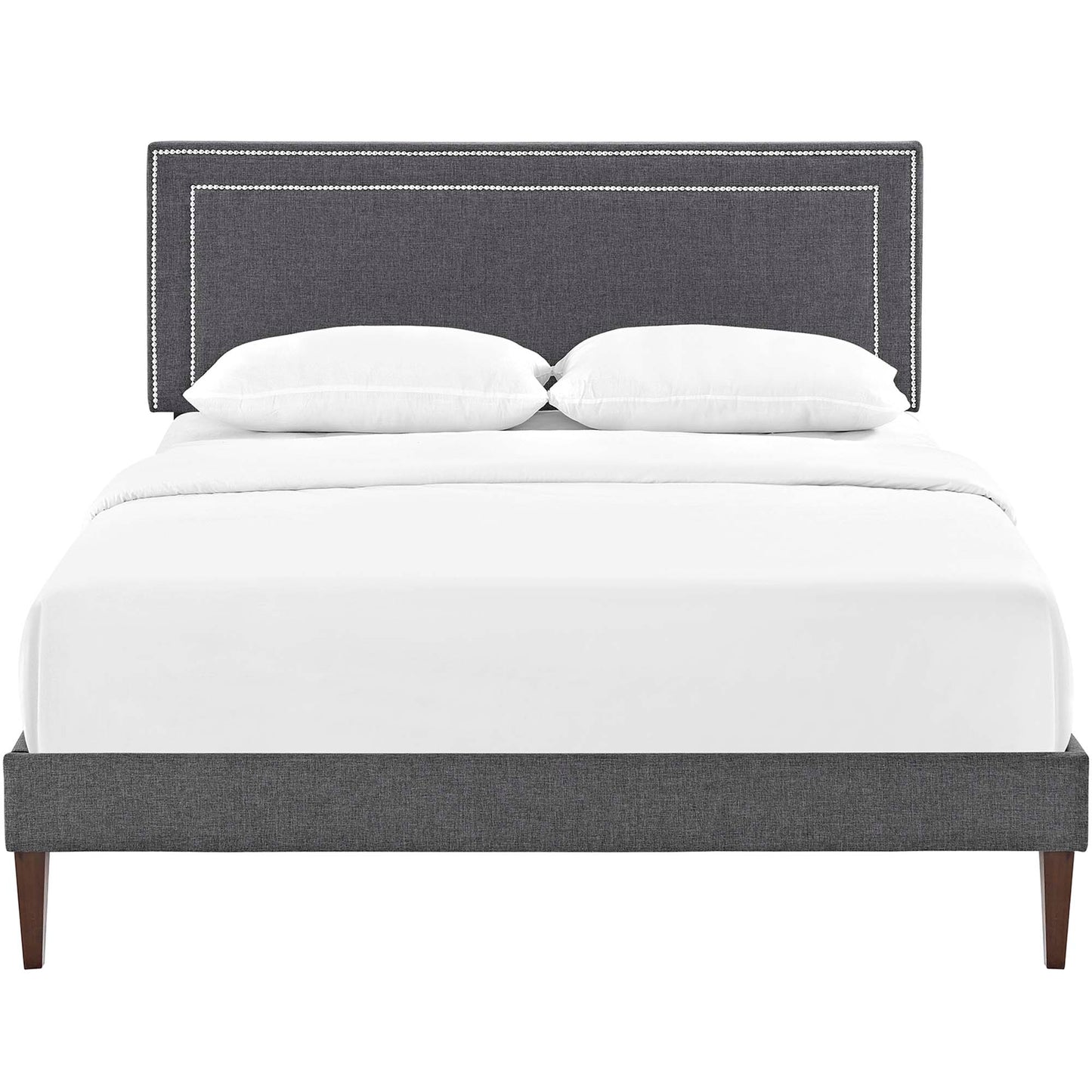 Modway Outlet Virginia Fabric Full Platform Bed with Squared Tapered Legs by Modway  Bedroom Furniture Gray - MOD-5921-GRY