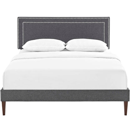 Modway Outlet Virginia Fabric Full Platform Bed with Squared Tapered Legs by Modway  Bedroom Furniture Gray - MOD-5921-GRY