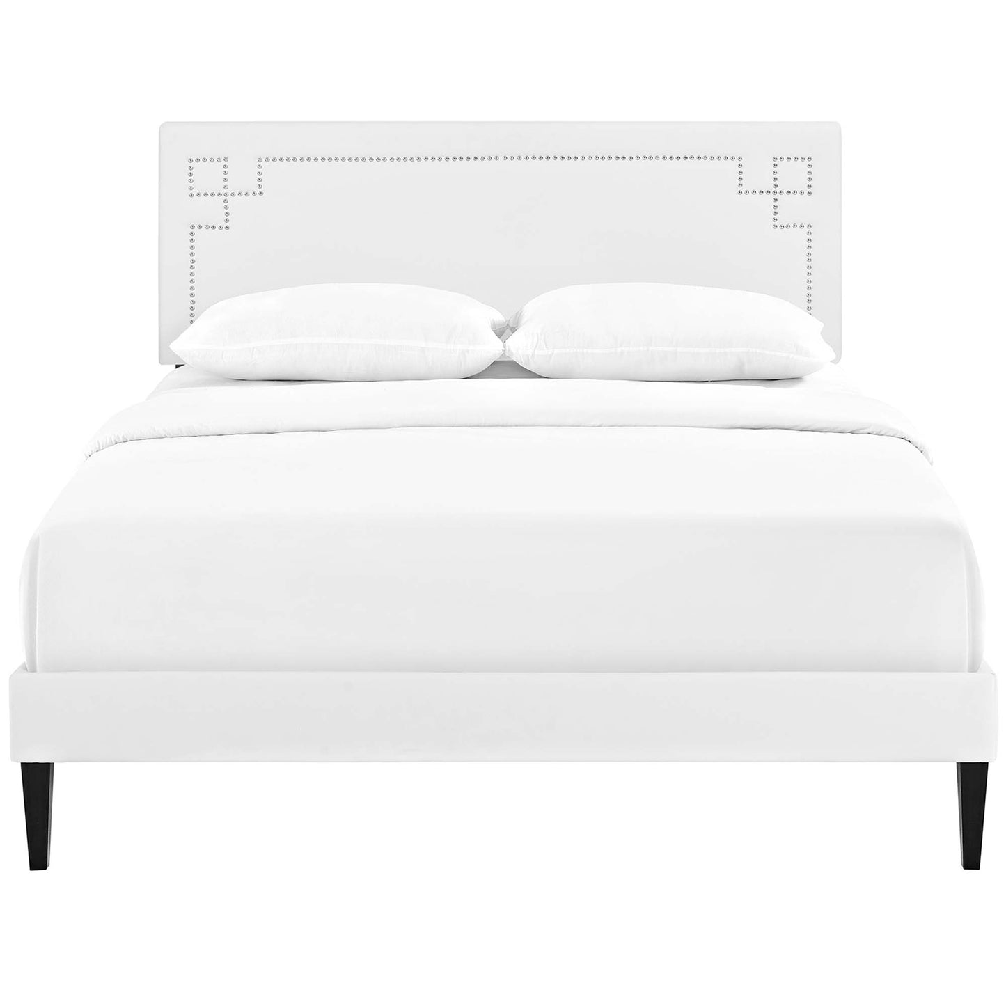 Modway Outlet Ruthie Vinyl Queen Platform Bed with Squared Tapered Legs by Modway  Bedroom Furniture White - MOD-5938-WHI