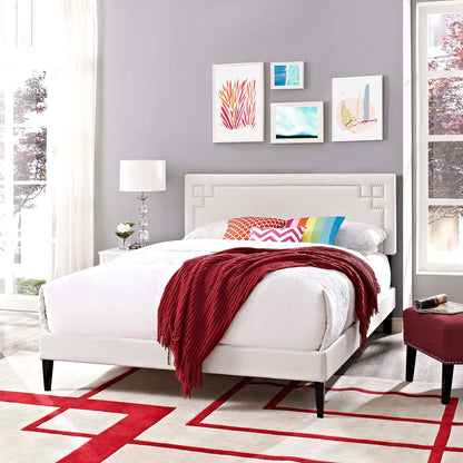 Modway Outlet Ruthie Vinyl Queen Platform Bed with Squared Tapered Legs by Modway  Bedroom Furniture White - MOD-5938-WHI