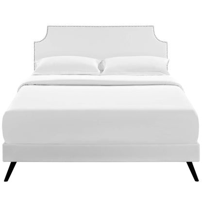 Modway Outlet Corene Vinyl Queen Platform Bed with Round Splayed Legs by Modway  Bedroom Furniture White - MOD-5946-WHI