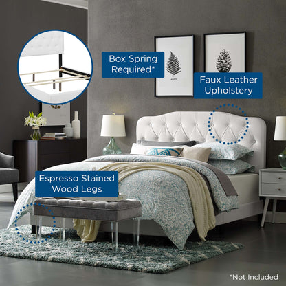 Modway Outlet Amelia Faux Leather King Bed by Modway  Bedroom Furniture White - MOD-5993-WHI