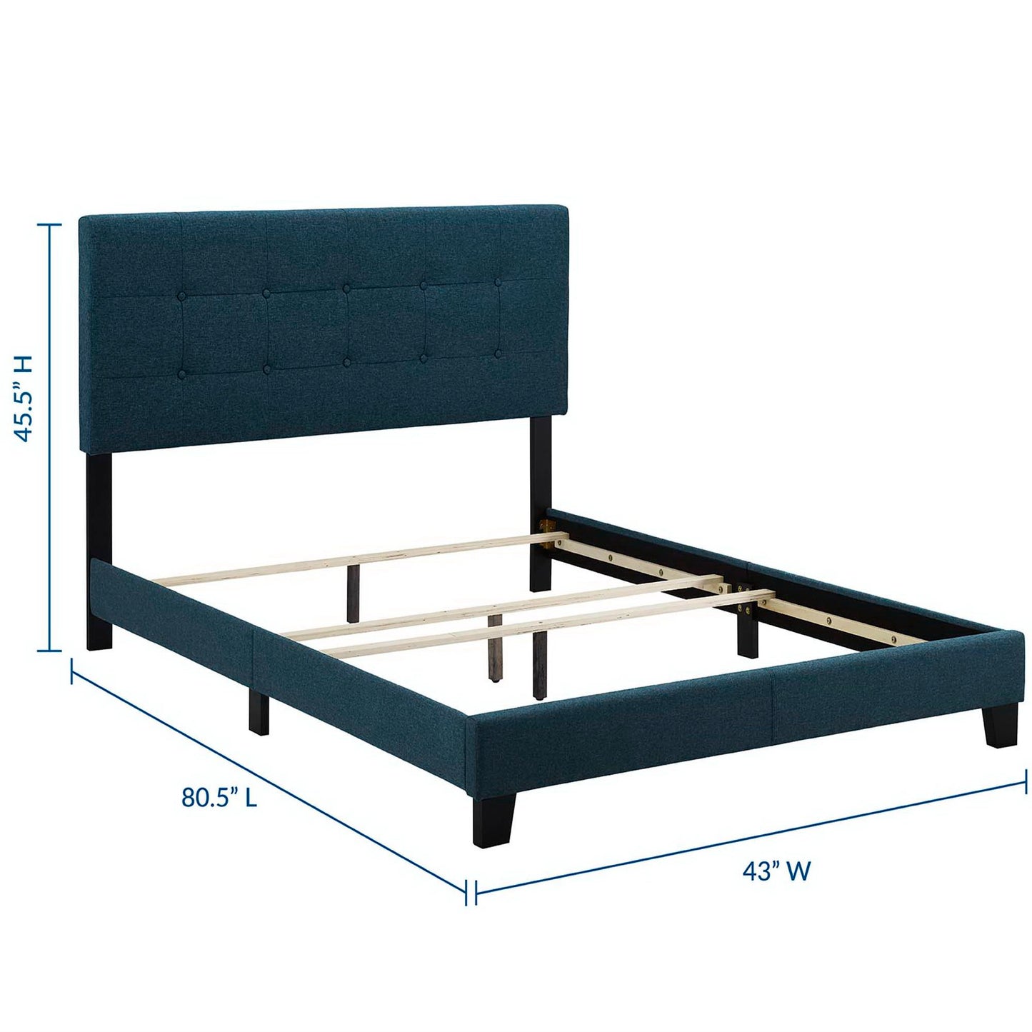 Modway Outlet Amira Upholstered Fabric Twin Bed by Modway  Bedroom Furniture Azure - MOD-5999-AZU