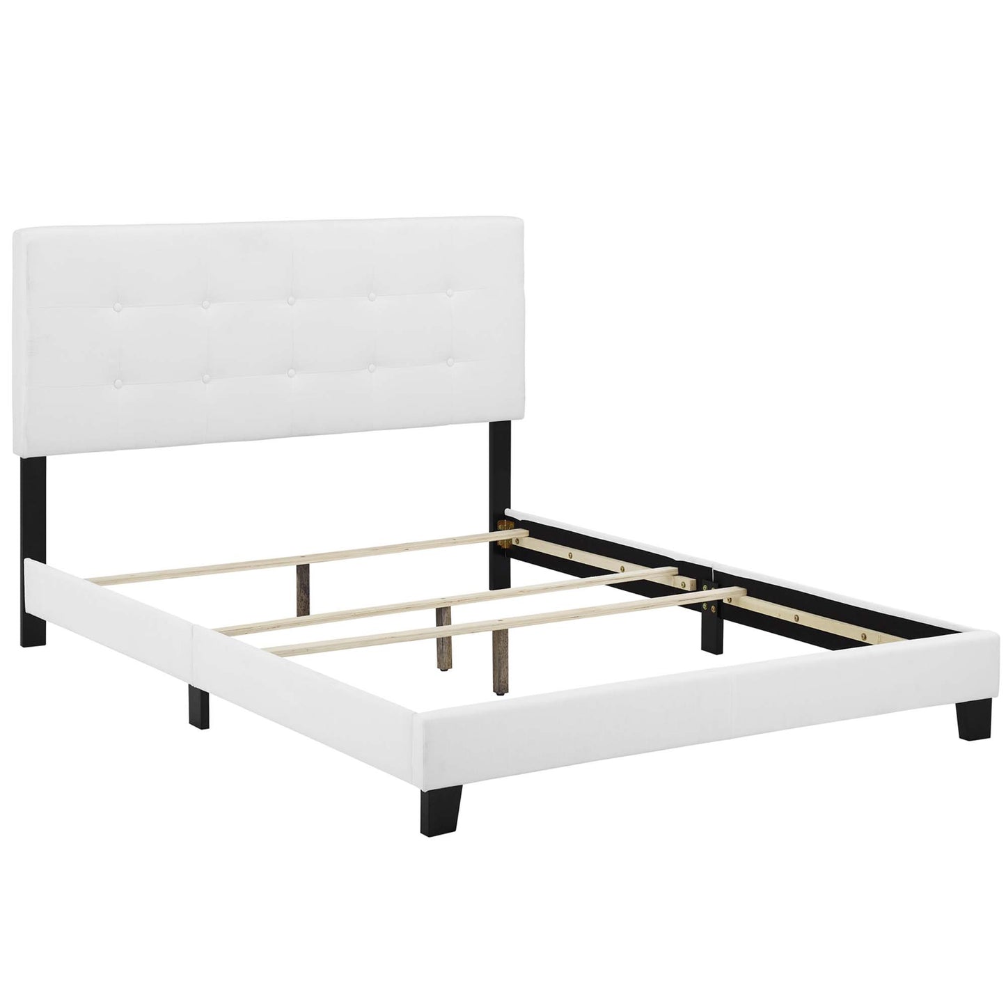 Modway Outlet Amira Upholstered Fabric King Bed by Modway  Bedroom Furniture White - MOD-6002-WHI