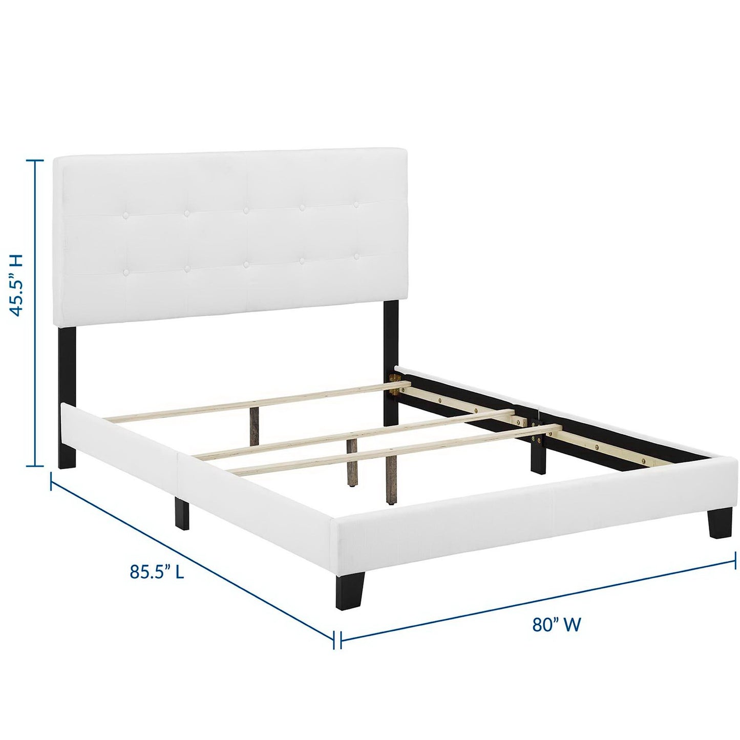Modway Outlet Amira Upholstered Fabric King Bed by Modway  Bedroom Furniture White - MOD-6002-WHI