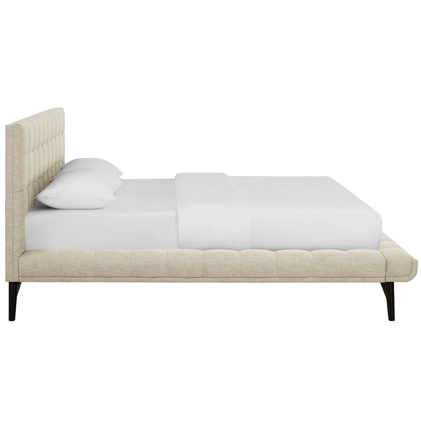 Modway Outlet Julia Biscuit Tufted Upholstered Fabric Queen Platform Bed by Modway  Bedroom Furniture Beige - MOD-6007-BEI