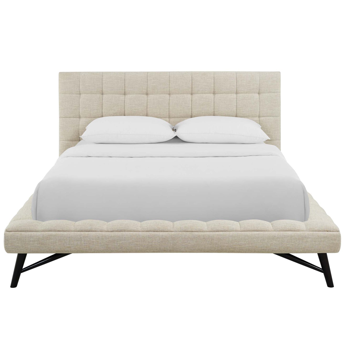 Modway Outlet Julia Biscuit Tufted Upholstered Fabric Queen Platform Bed by Modway  Bedroom Furniture Beige - MOD-6007-BEI