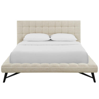 Modway Outlet Julia Biscuit Tufted Upholstered Fabric Queen Platform Bed by Modway  Bedroom Furniture Beige - MOD-6007-BEI