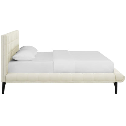 Modway Outlet Julia Biscuit Tufted Upholstered Fabric Queen Platform Bed by Modway  Bedroom Furniture Ivory - MOD-6007-IVO