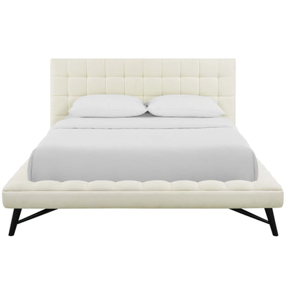 Modway Outlet Julia Biscuit Tufted Upholstered Fabric Queen Platform Bed by Modway  Bedroom Furniture Ivory - MOD-6007-IVO