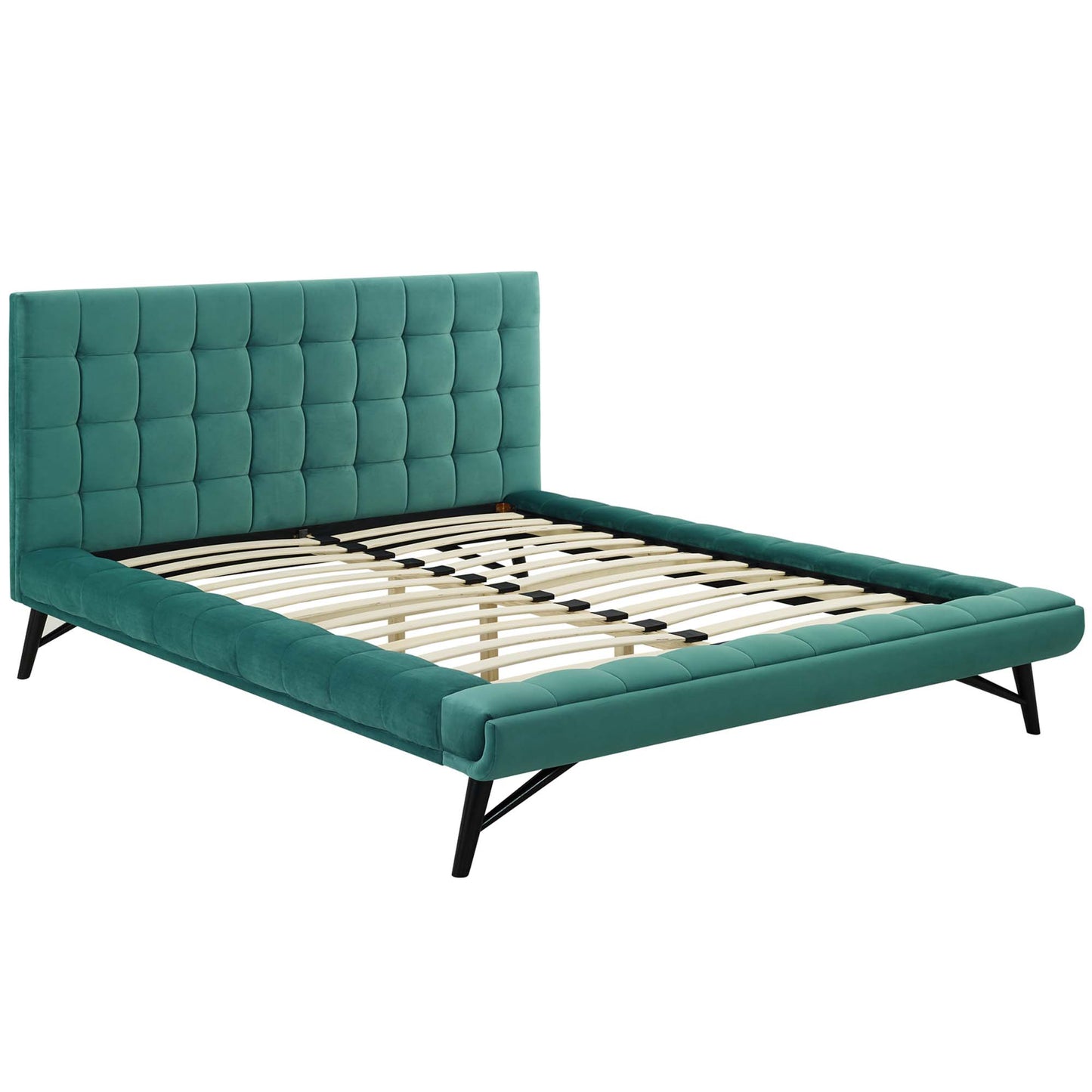 Modway Outlet Julia Biscuit Tufted Performance Velvet Queen Platform Bed by Modway  Bedroom Furniture Teal - MOD-6008-TEA