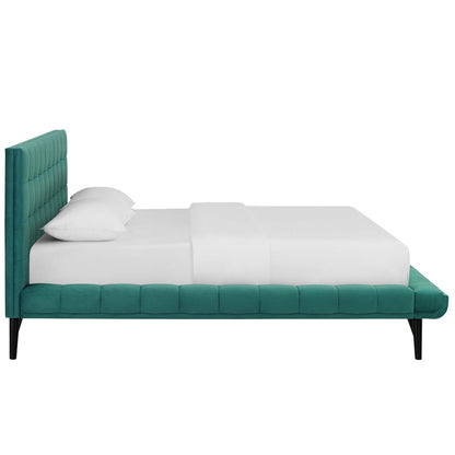 Modway Outlet Julia Biscuit Tufted Performance Velvet Queen Platform Bed by Modway  Bedroom Furniture Teal - MOD-6008-TEA