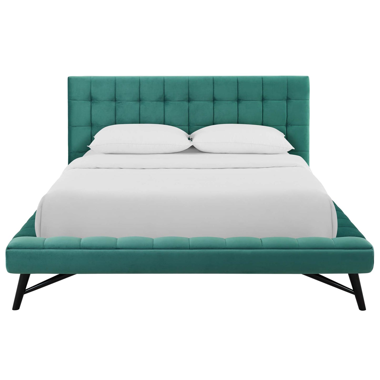 Modway Outlet Julia Biscuit Tufted Performance Velvet Queen Platform Bed by Modway  Bedroom Furniture Teal - MOD-6008-TEA