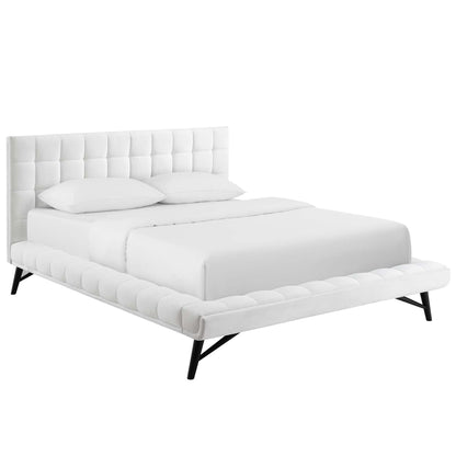 Modway Outlet Julia Biscuit Tufted Performance Velvet Queen Platform Bed by Modway  Bedroom Furniture White - MOD-6008-WHI