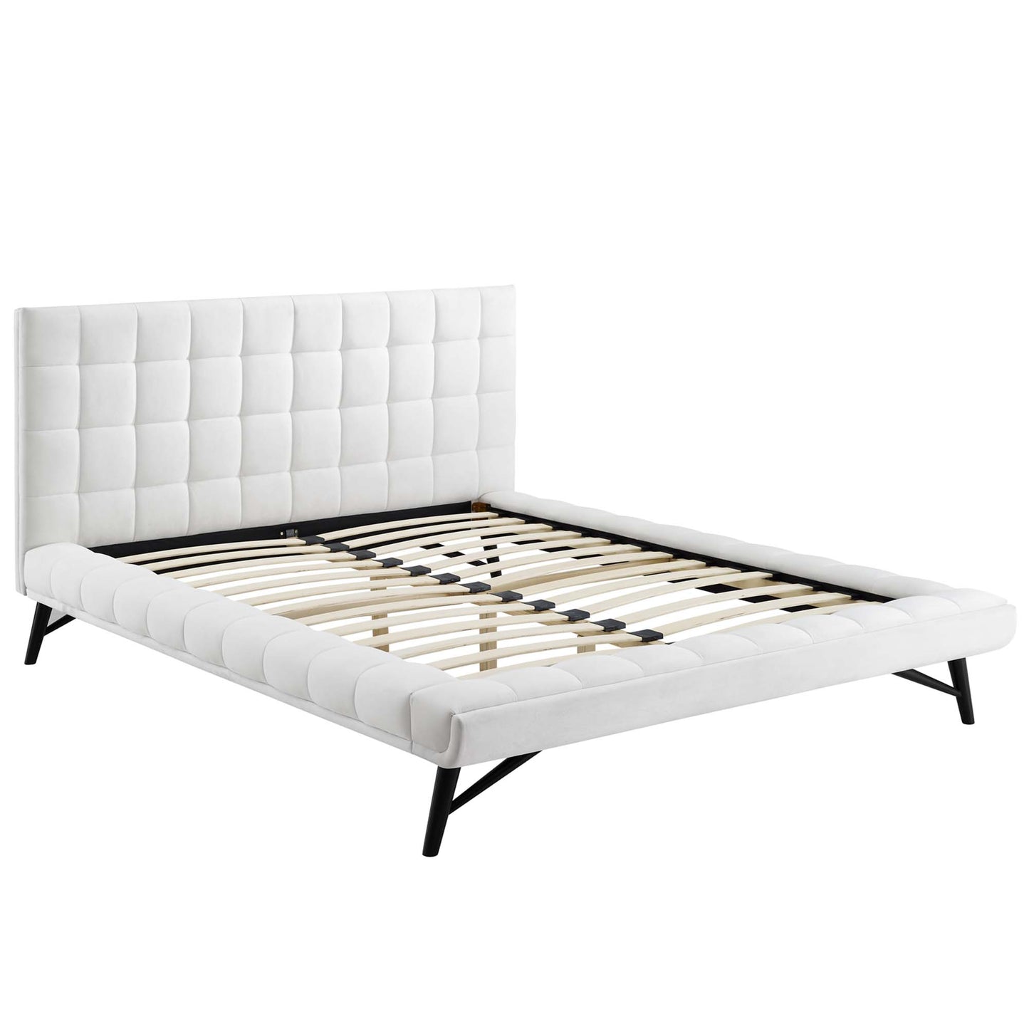 Modway Outlet Julia Biscuit Tufted Performance Velvet Queen Platform Bed by Modway  Bedroom Furniture White - MOD-6008-WHI