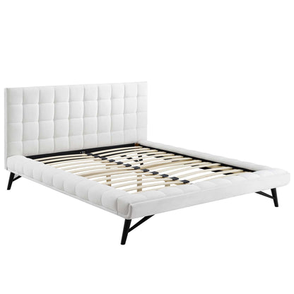 Modway Outlet Julia Biscuit Tufted Performance Velvet Queen Platform Bed by Modway  Bedroom Furniture White - MOD-6008-WHI