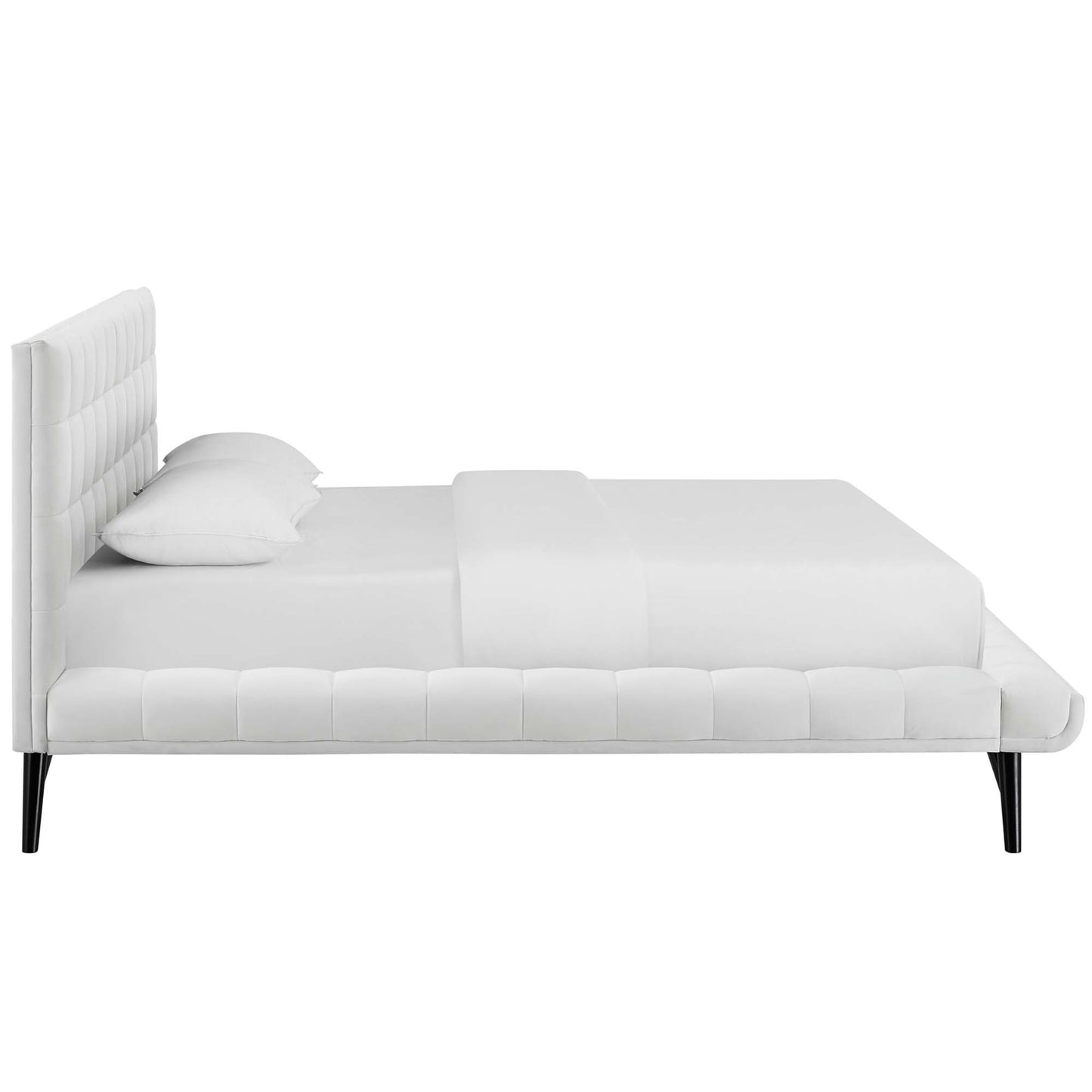 Modway Outlet Julia Biscuit Tufted Performance Velvet Queen Platform Bed by Modway  Bedroom Furniture White - MOD-6008-WHI
