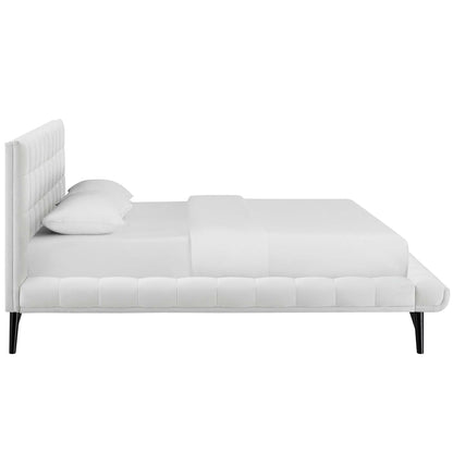 Modway Outlet Julia Biscuit Tufted Performance Velvet Queen Platform Bed by Modway  Bedroom Furniture White - MOD-6008-WHI