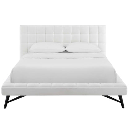 Modway Outlet Julia Biscuit Tufted Performance Velvet Queen Platform Bed by Modway  Bedroom Furniture White - MOD-6008-WHI