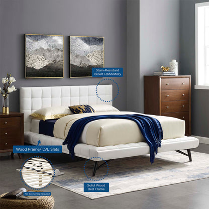 Modway Outlet Julia Biscuit Tufted Performance Velvet Queen Platform Bed by Modway  Bedroom Furniture White - MOD-6008-WHI