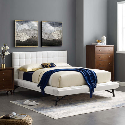 Modway Outlet Julia Biscuit Tufted Performance Velvet Queen Platform Bed by Modway  Bedroom Furniture White - MOD-6008-WHI