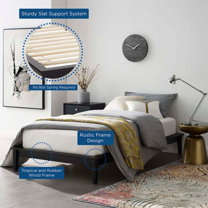 Modway Outlet Lodge Wood Twin Platform Bed Frame by Modway  Bedroom Furniture Walnut - MOD-6053-WAL